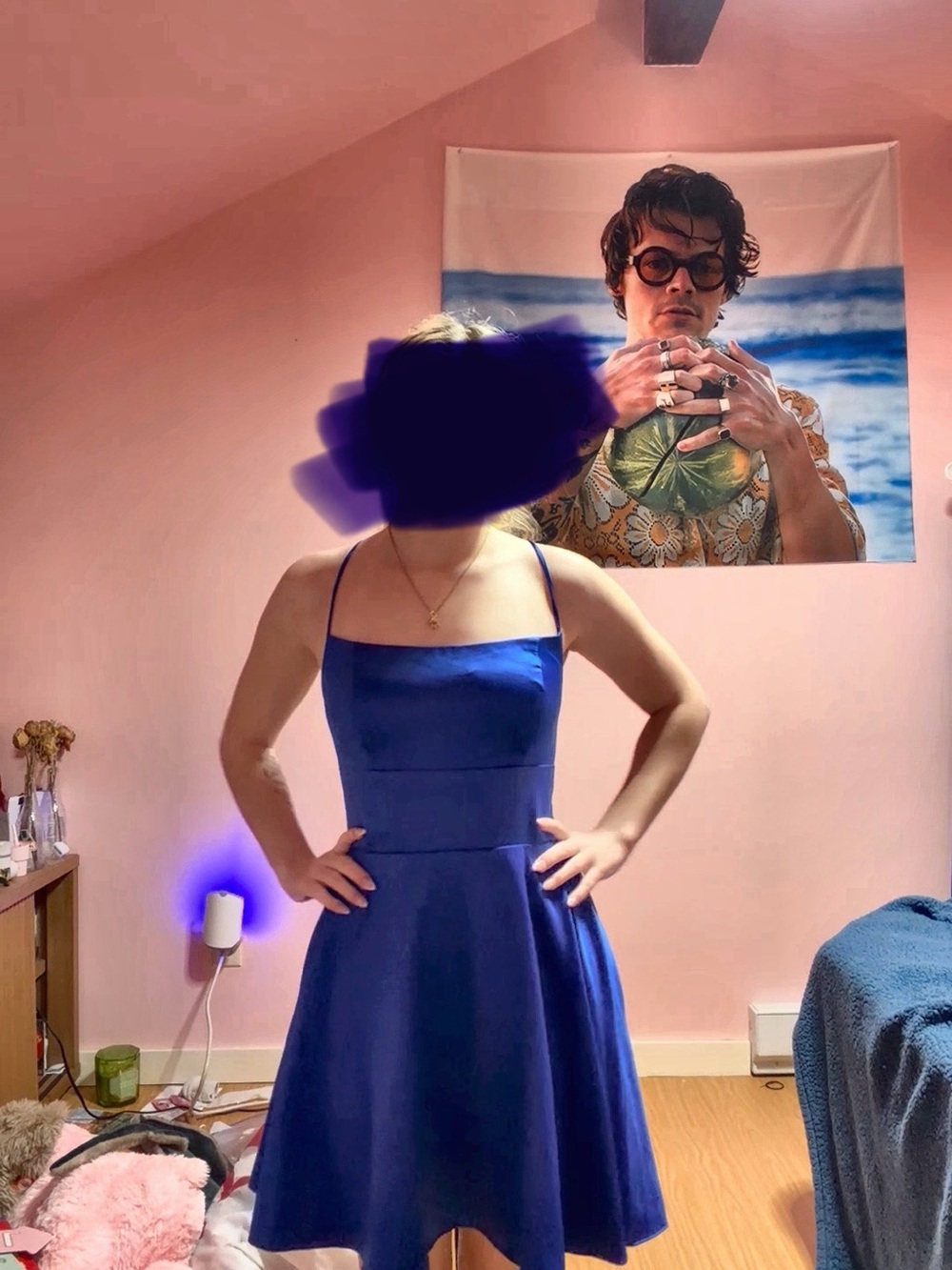 Windsor Royal Blue Spaghetti-Strap Mini Dress